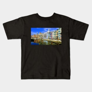 Pont de les peixateries velles Gerona Spain - A photo of water, buildings and sky Kids T-Shirt